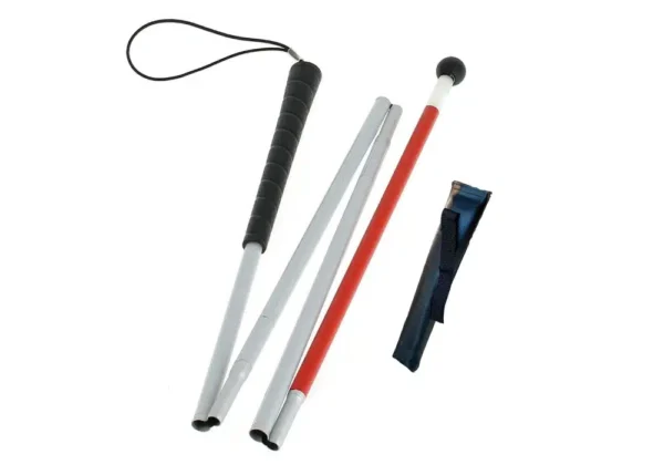 Canne pour aveugle avec embout noir