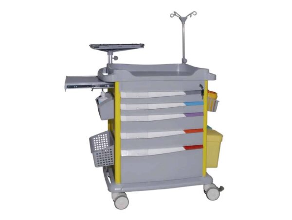 Chariot de soin d’urgence à 5 tiroirs