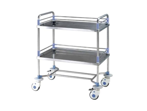 Chariot en Inox à 2 plateaux et joints en ABS