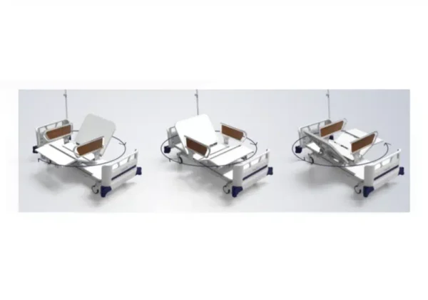 Lit Électrique Réglable avec Chaise Rotative et Barrières – Image 3