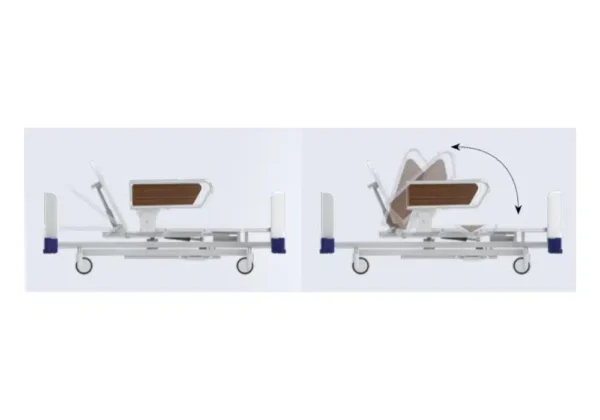 Lit Électrique Réglable avec Chaise Rotative et Barrières – Image 4