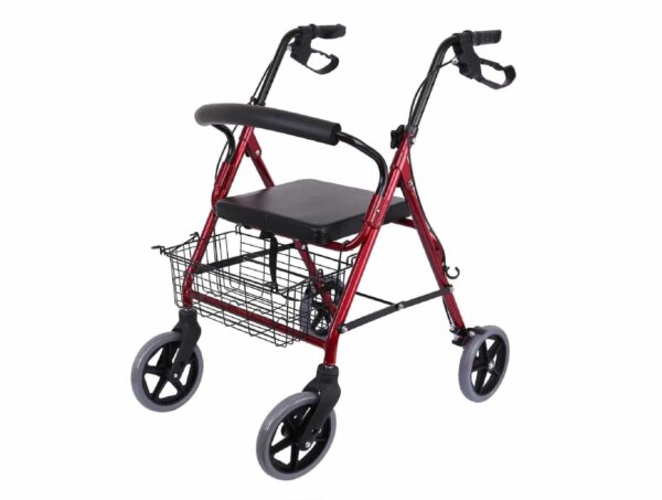 Rollator 4 roues avec siège et dossier