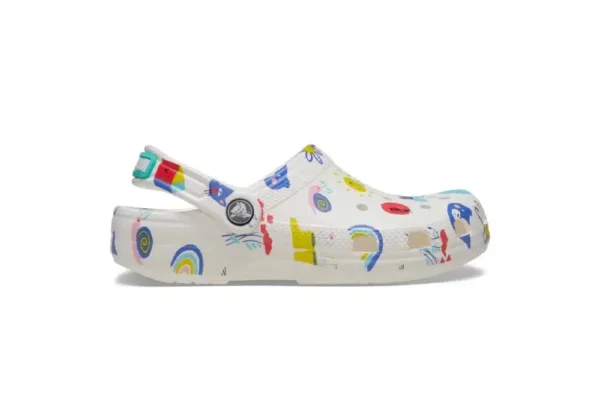 Sabot Crocs Classic Doodle Print T White/Multi – Image 2