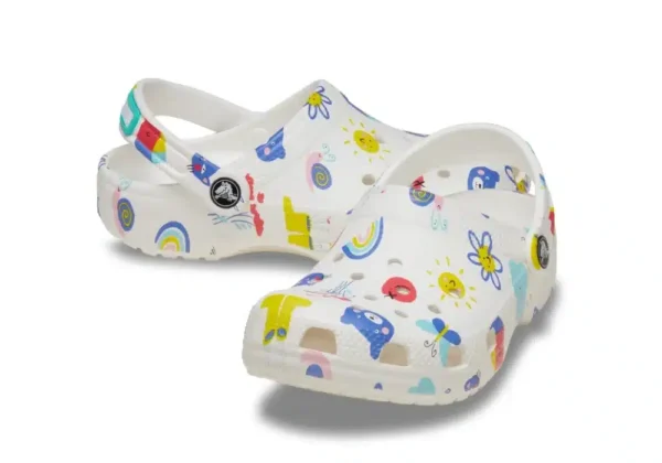 Sabot Crocs Classic Doodle Print T White/Multi – Image 6