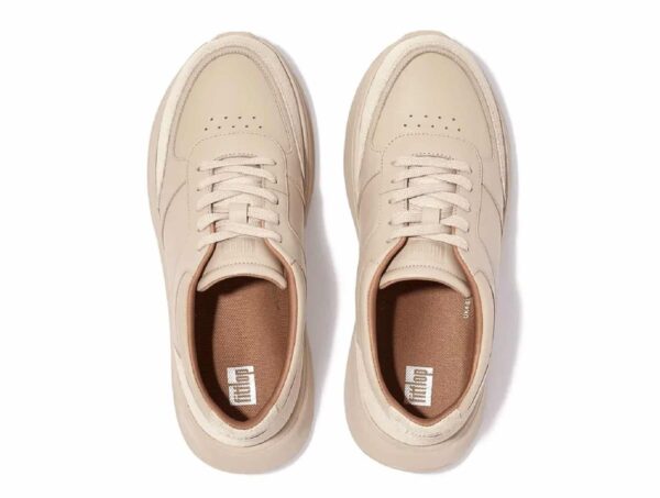 Sneakers F-Mode cuir beige – Image 4