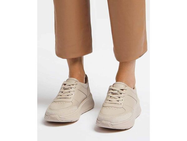 Sneakers F-Mode cuir beige – Image 5