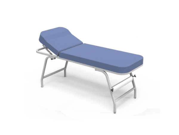 Table d’Examen Métallique Avec Repose-tête Réglable et Pied Pliable